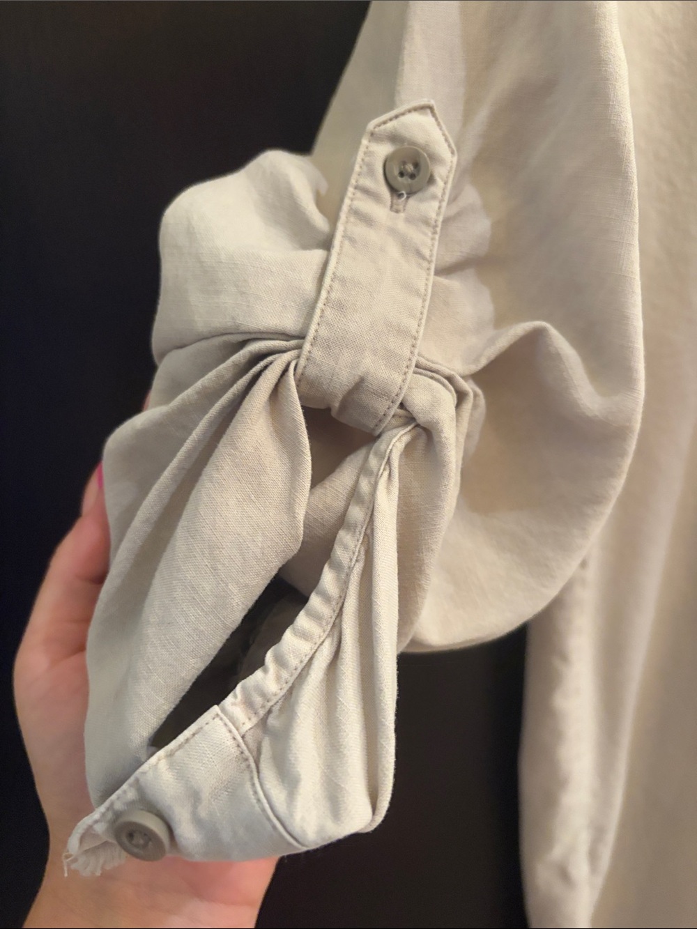 cloth & stone Cream Button-Front Mini Dress with Pocket Detail - Picture 4 of 6